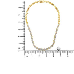 IGI Certified 14K Gold 8.0 Cttw Pave Set Round-Cut Diamond Cluster Graduating Riviera Statement Necklace (H-I Color, I1 Clarity)