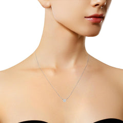 10K White Gold 1/4 Cttw Diamond Flower Pendant Necklace (I-J Color, I2-I3 Clarity) - Adjustable 16-18" chain