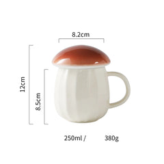 Cute Mushroom Cup With Lid Ceramics Coffee Mug