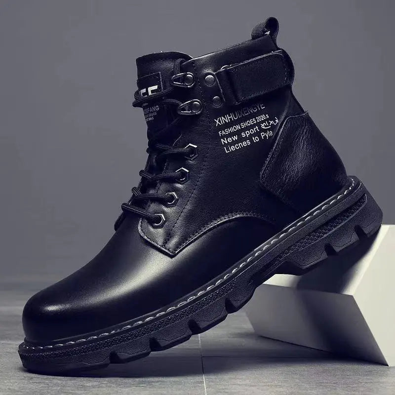 Leather Shoes High Top Fashion Winter Boots