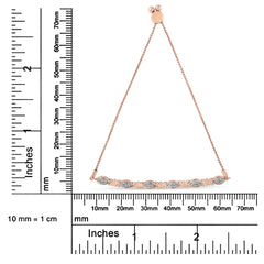 14K Rose Gold Plated .925 Sterling Silver Diamond Accent Alternating Marquise Shape and Heart Links Bolo Bracelet (I-J Color, I3 Clarity) - Adjustable 6" to 9"
