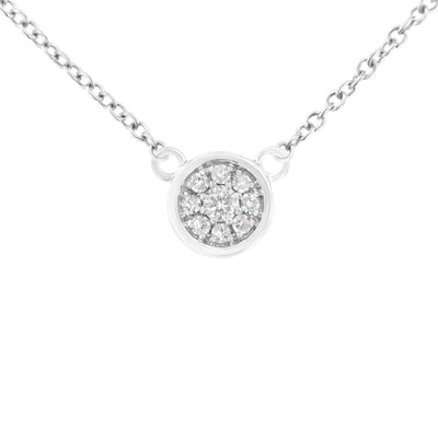 10K White Gold 1/4 Cttw Diamond Flower Pendant Necklace (I-J Color, I2-I3 Clarity) - Adjustable 16-18