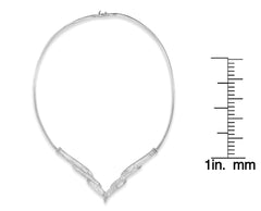 14K White Gold Round and Princess Cut Diamond 'V' Shape Fashion Pendant (2 cttw, I-J Color, SI2-I1 Clarity)