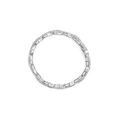 14K White Gold 2.00 Cttw Diamond Swirl and Pear Shape Link Bracelet (I-J Color, I2-I3 Clarity) - 7"