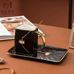 Ceramic Coffee Cup Spoon Set