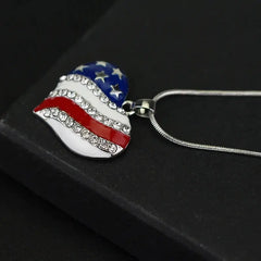 Patriotic American Flag Necklace