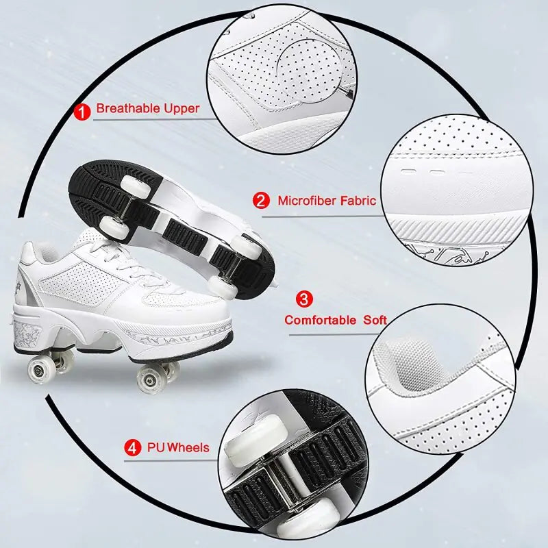 4 Wheels Breathable Roller Shoes
