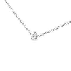 14K White Gold Pear Shape Lab Grown Diamond Solitaire Pendant Necklace (F-G Color, VS2-SI1 Clarity)