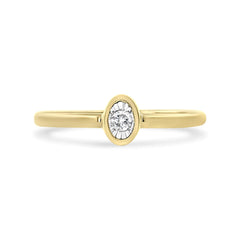 14K Yellow Gold Plated .925 Sterling Silver Miracle Set Diamond Accent Oval Shape Promise Ring (J-K Color, I1-I2 Clarity)