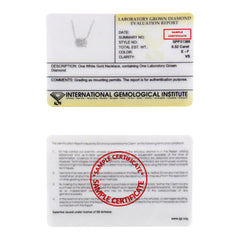 IGI Certified 14k White Gold 1/2 cttw Lab Grown Oval Shape Solitaire Diamond East West 18" Pendant Necklace (E-F Color, VS1-VS2 Clarity)